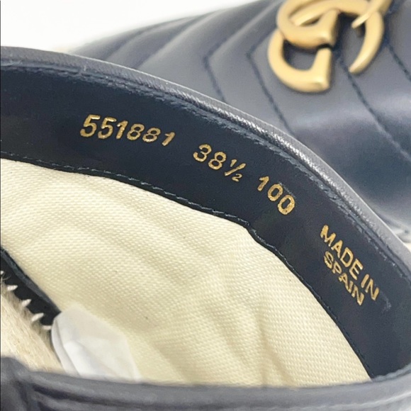 Gucci GG Marmont Quilted Black Leather Espadrille - Picture 9 of 12